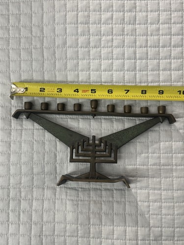 Vintage brass menorah made in Israel Hanukkah Judaica - Picture 11 of 14