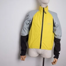 GORE BIKE WEAR Men's Winstopper Waterproof Yellow/Gray Full-Zip Cycling Jacket L