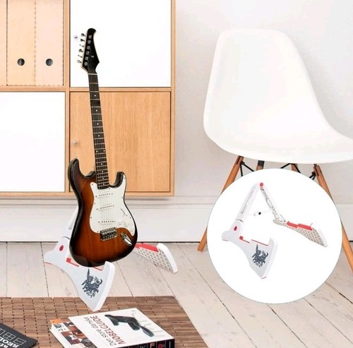 Weißer klappbarer Gitarrenständer... Mini-Größe zum Tragen, Fullsize für Ihren Bass/Gitarre. - Bild 9 von 12