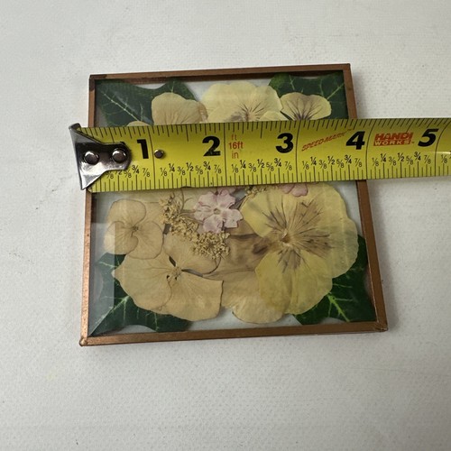 Posavasos facetados de vidrio floral prensado real vintage - Imagen 3 de 6