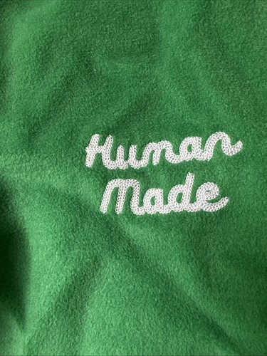 Human Made Varsity Jacket Green Wool White Leather Duck Hot Dog Logo EUC Size XL - Picture 7 of 14