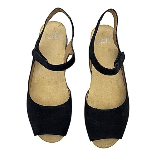 Dansko Marcy Black Milled Nubuck Women’s US 9.5 EU 40 Ankle Strap Wedge Sandals - Picture 8 of 10