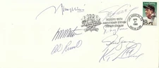 Steve Garvey Maury Wills Bill Russel Yeager +3 Signed Auto Cache Envelope Dodger