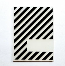 DIAGONAL STRIPE & LABEL Embossing Folder Candy Sentiment 4¼"×5¾" um405