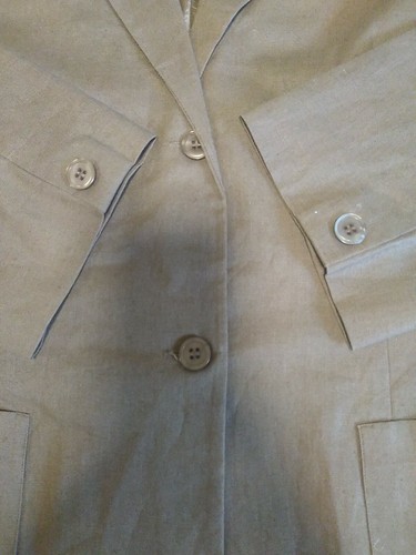 Blazer Chadwick's Mocha 2 botones mezcla de lino talla 24 W nuevo con etiquetas - Imagen 3 de 6