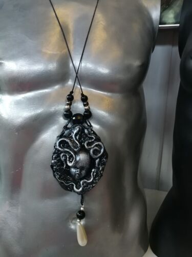 snake victorian gothic portrait jewelry pendant magic talisman amulet medallion - Picture 22 of 24