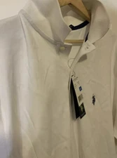 New U S Polo Assn Men’s Sz XL White Polo Shirt Short Sleeves NWT