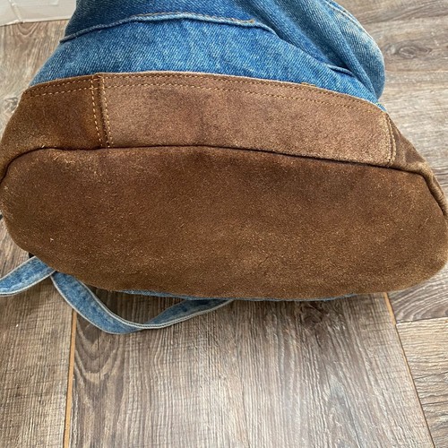 VTG Mesa Ridge Denim Suede Backpack Bag Travel school Y2K Grunge Distressed - Picture 7 of 12