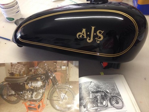AJS decals AJS London Stickers  A.J.S Decal Logo Tank Motorcycle Vintage Black - Picture 1 of 4