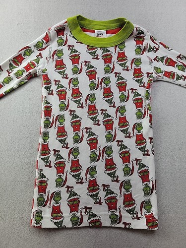 Hanna Andersson Unisex Kid's 6y-7y Grinch Pajama Top 100% Cotton Christmas LS - Picture 2 of 7