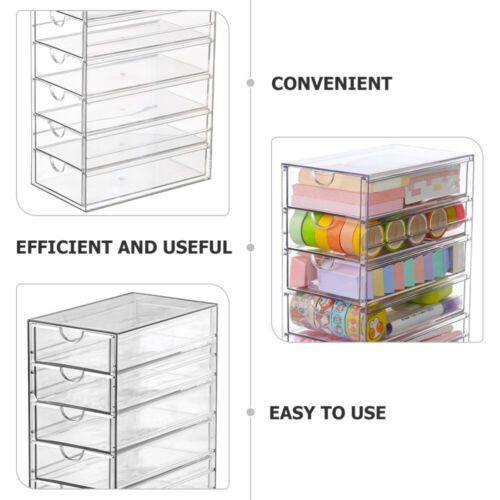 Transparent Storage Box Multi-layer Desktop Drawer Versatile Makeup Stationery - Picture 11 of 12