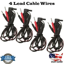 4 TENS Unit Lead Wires FOR INTENSITY 10 TENS 2500 3000 7000 EMS 7500 TWIN STIM