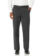 Dockers Men's Relaxed Fit Comfort Khaki Pants, Dark Charcoal Heather, 32W x 30L