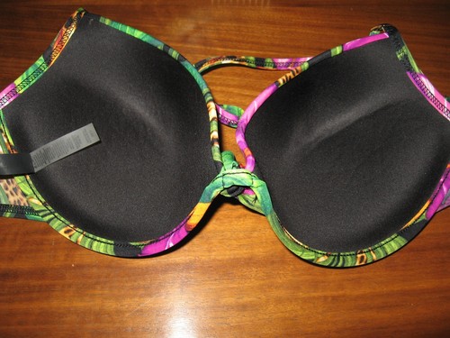 Victoria's Secret 2 Piece Bikini Push Up Molded Cups Tropical Palm Leopard Multi - Picture 12 of 18