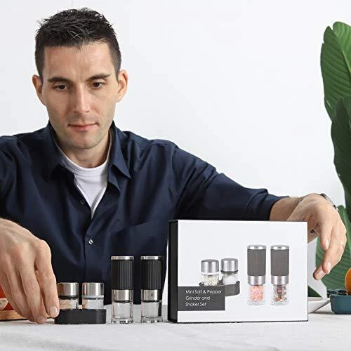 Mini Salt And Pepper Grinder Set With 2 Small Salt And Pepper