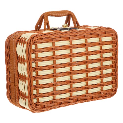 Imitation Rattan Suitcase Multi-purpose Storage Box Small Wicker - Picture 9 of 9