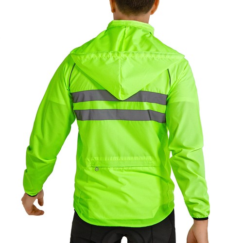 WOSAWE Herren reflektierende Fahrradjacke Kapuze Windmantel wasserdicht Sport Oberbekleidung - Bild 7 von 18