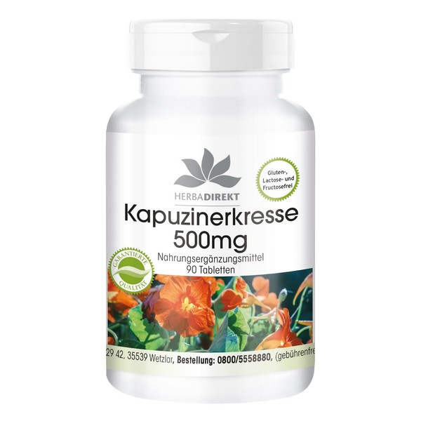 Kapuzinerkresse Extrakt 500 Mg - 90 Tabletten - 10-Fach Konzentriert + Zink-image