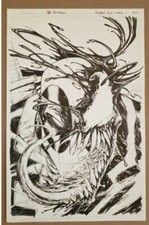 TYLER KIRKHAM ORIGINAL ART DEADPOOL BACK IN BLACK #1 11X17 VENOMIZED DEADPOOL