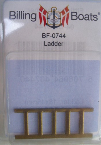 Accesorio para barcos de facturación BF-0744 - 2 x 18 mm x 45 mm - 5 peldaños escalera de latón 1er poste - Imagen 1 de 2