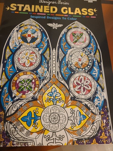 KAPPA ADULT COLORING BOOK, STAINED GLASS NEW INSPIRED DESIGNS TO COLOR CHURCH - Picture 1 of 3