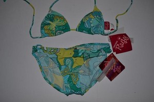 jantzen swimwear xs ruby butterfly bikini womens beach