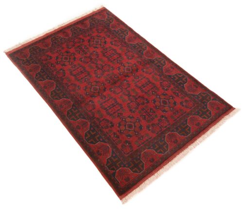 Alfombra oriental afgana anudada a mano 147 X 99 cm - excelente estado, oriental, alfombra, alfombra, roja - Imagen 4 de 12