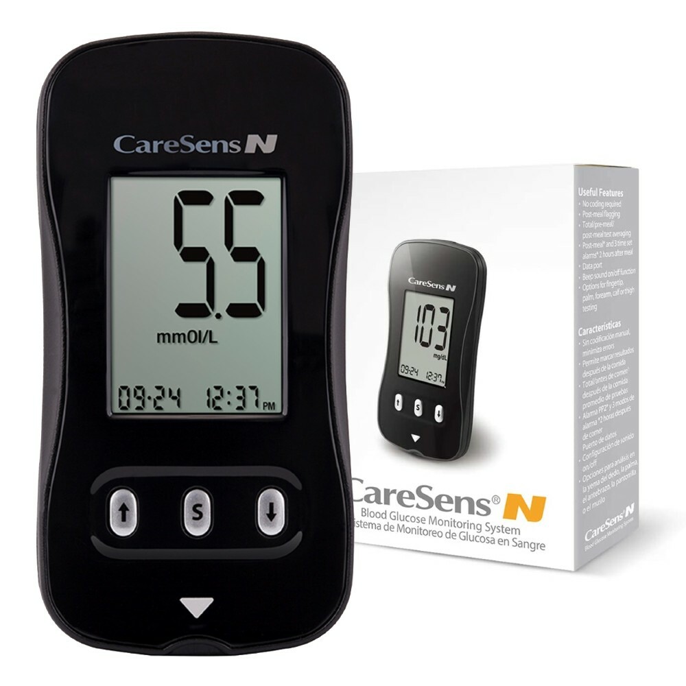 CareSens N Blood Glucose Monitoring System Meter Kit No Coding 