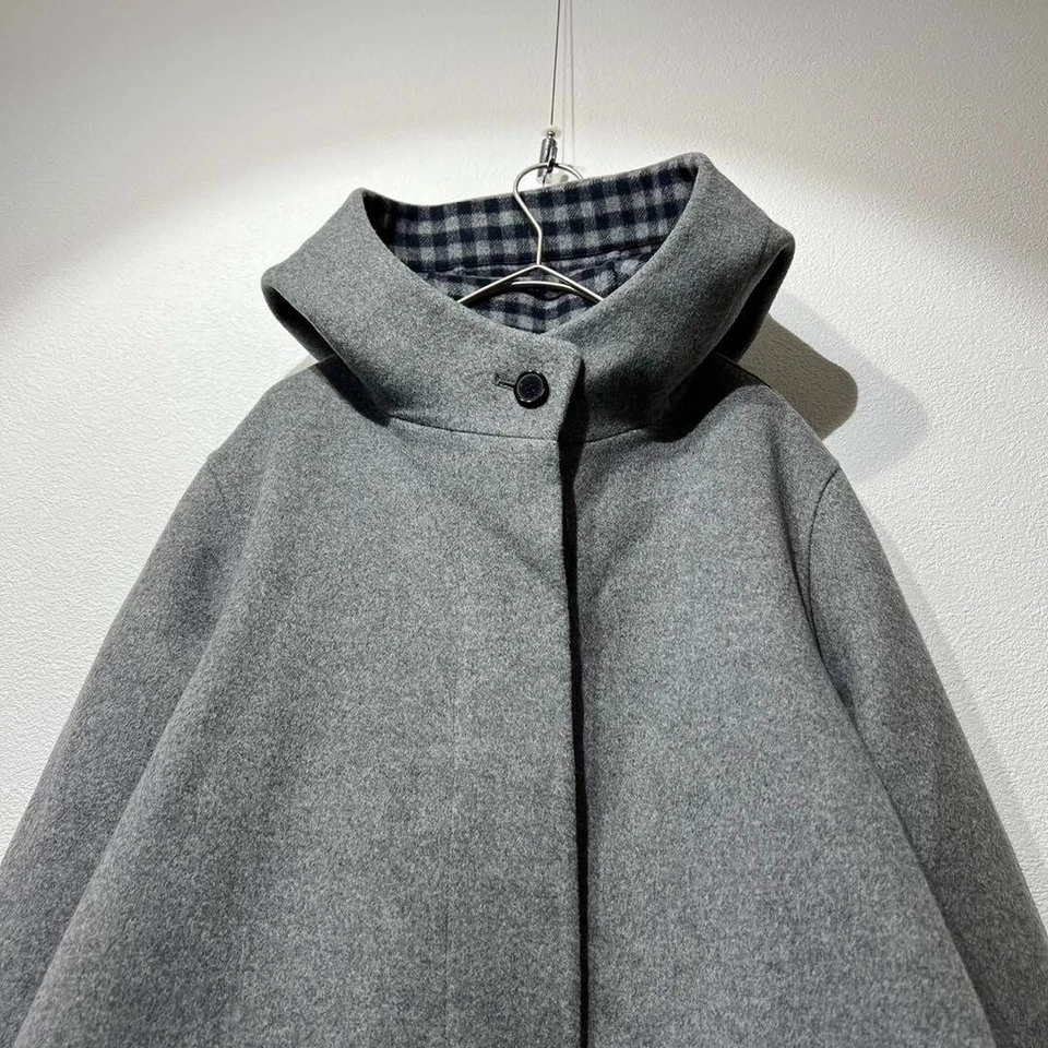 Abrigo de Lana Mackintosh London Sudadera con Capucha Cuadros PRIMAVERA CORTA Gris Foto 3 de 4