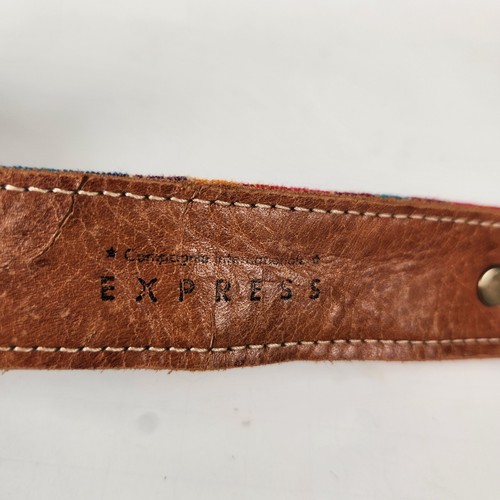EXPRESS Belt Women's 30 Woven Guatemala South Western Colorful Stones Leather  - Picture 4 of 10