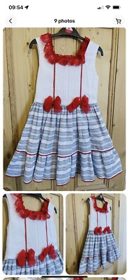 BNWOT SPANISH DOLCE PETIT GIRLS AGE 10 (fit 7-8-9) RED/WHITE/BLUE DRESS |  eBay UK