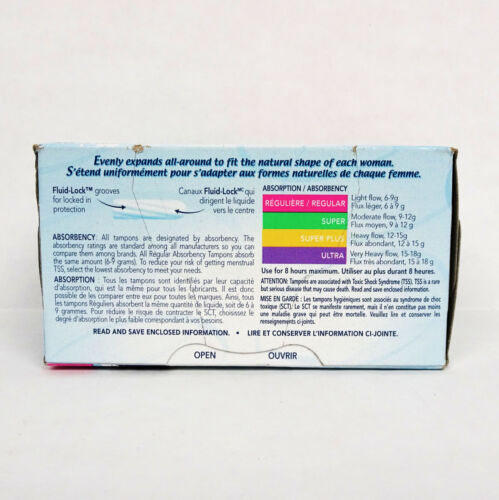O.B. Regular Tampons Fluid Lock Grooves 40 pcs NOS 2008 Sealed Box Protection - Picture 2 of 4