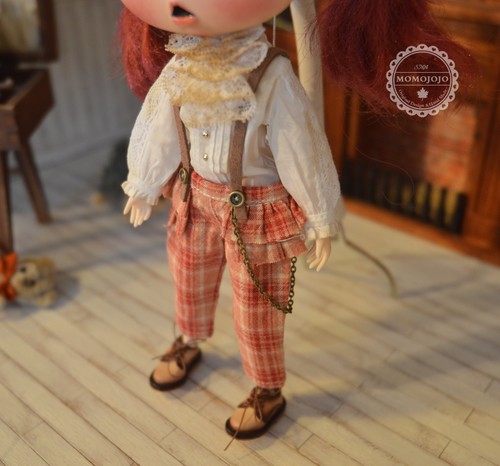Blythe Overalls Outfit/ Blythe Shirt/ Pants Pullips Azone/ Licca OB24 BJD MJ A1 - Picture 3 of 5