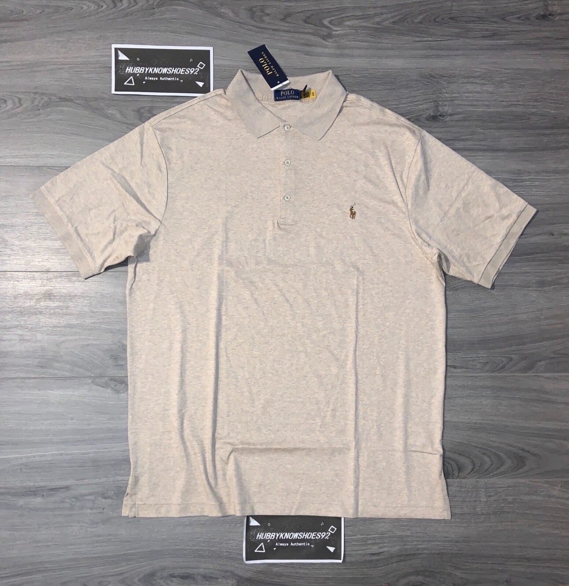 POLO RALPH LAUREN Men s Big Tall Beige Soft Touch Short Sleeve Polo Shirt NWT eBay