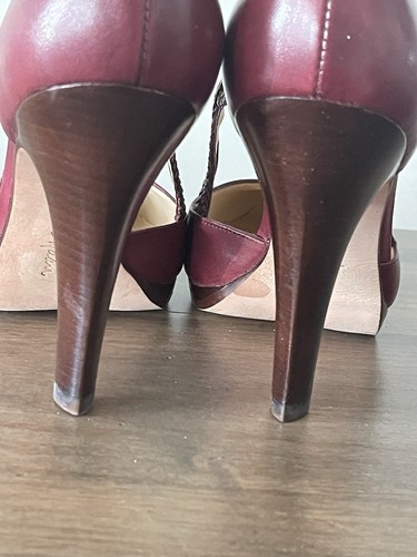 Cole Haan Dark Red Slingback Ankle Strap Pumps Size 7.5 - Picture 7 of 24