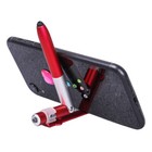 4 In 1 Multifunction Ballpoint Pen with LED Light Folding Phone Holder (Red)
