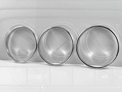 Fits VW Golf Mk3 1991-2002 Aluminum Chrome Heater Control Rings Surrounds 3pcs - Picture 3 of 9