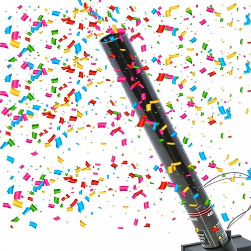 Electric Confetti Cannon 80cm Multi Colour Options Metallic Stage Wedding DJ - Picture 2 of 23