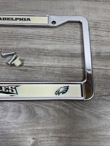 Philadelphia Eagles BLING Metal Chrome License Plate Frame Auto Truck Car NEw - Picture 3 of 6