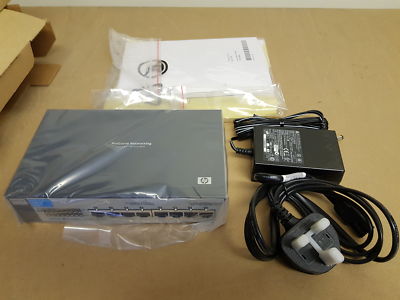NEW HP ProCurve 1700-8 8 Port Fast Ethernet Switch (7x 100Mbps, 1x 1Gbps) J9079A