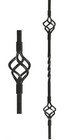 Deluxe Wrought Iron Double Basket Twist Stair Spindle - Fast & Free Delivery