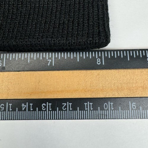 AC/DC Back In Black Logo Beanie Knit Cap Hat Classic Rock Heavy Metal Hard Music - Afbeelding 6 van 9