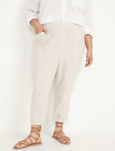 Old Navy Women’s Size 3X ~ High-Waisted Cropped Linen-Blend Pant’s .. $40 NWT - Picture 4 of 7