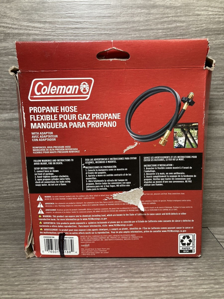 Coleman High-Pressure Propane Gas Hose and Adapter, 5-Foot
