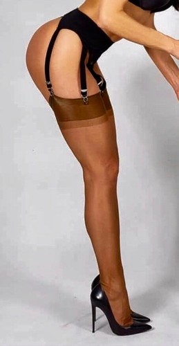 Echte 15den RHT Nylons Chocolat Größe T6 XL ca.98+26cm CERVIN Nylon Strümpfe - Bild 7 von 19