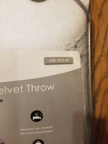 PUR SERENTY HOODED WEIGHTED VELVET THROW W SHERPA REVERSE 101LB 50X60 NEW - Picture 5 of 9