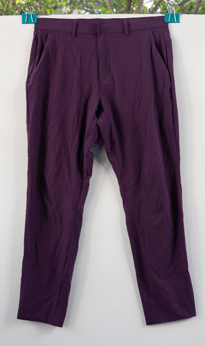 Fabletics Neu ohne Etikett Herren 4-Wege Stretch wasserdicht die einzige Hose lila Größe 32x32