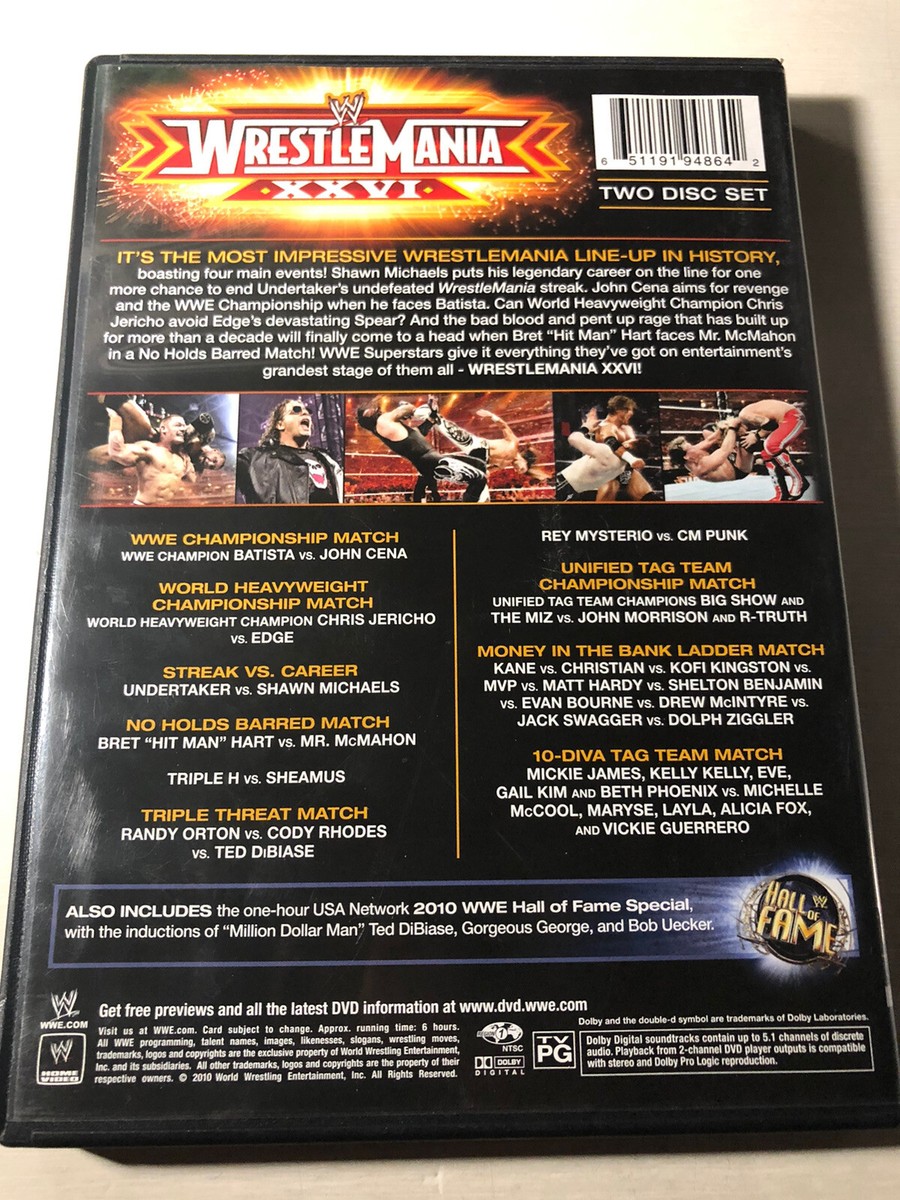 WWE WrestleMania XXVI DVD World Wrestling Entertainment