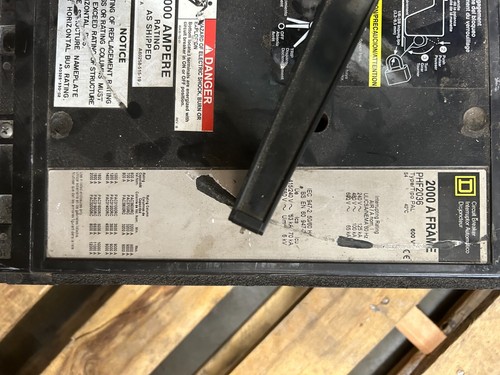Square D Breaker PHF2036 2000A 600V Molded Case Circuit Breaker FOR PARTS - Picture 3 of 3