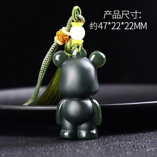 Certified Natural hetian Jade Hand carving Little Bear Carved Animal AAA - Picture 9 of 9
